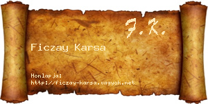 Ficzay Karsa névjegykártya
